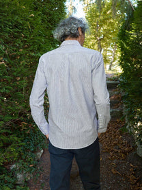 Camicia sartoriale su misura Bernina blu navy