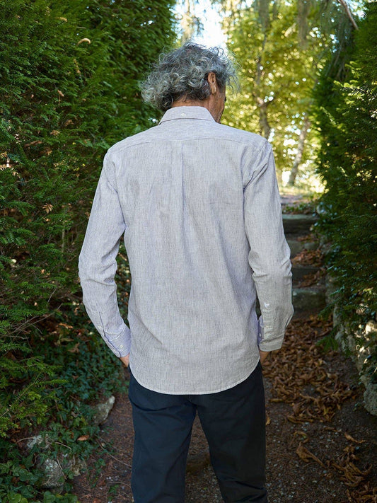 Camicia sartoriale su misura Bernina blu navy