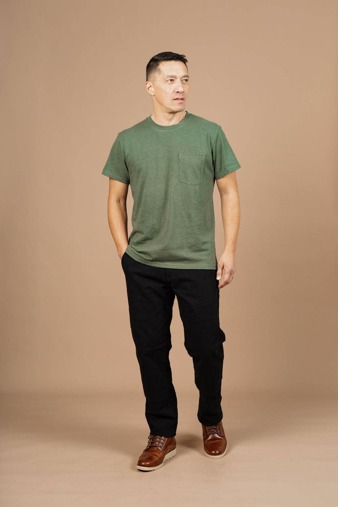 T-shirt con taschino in canapa biologica color Cipresso