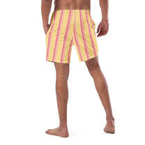 Costume da bagno corto a righe pesca