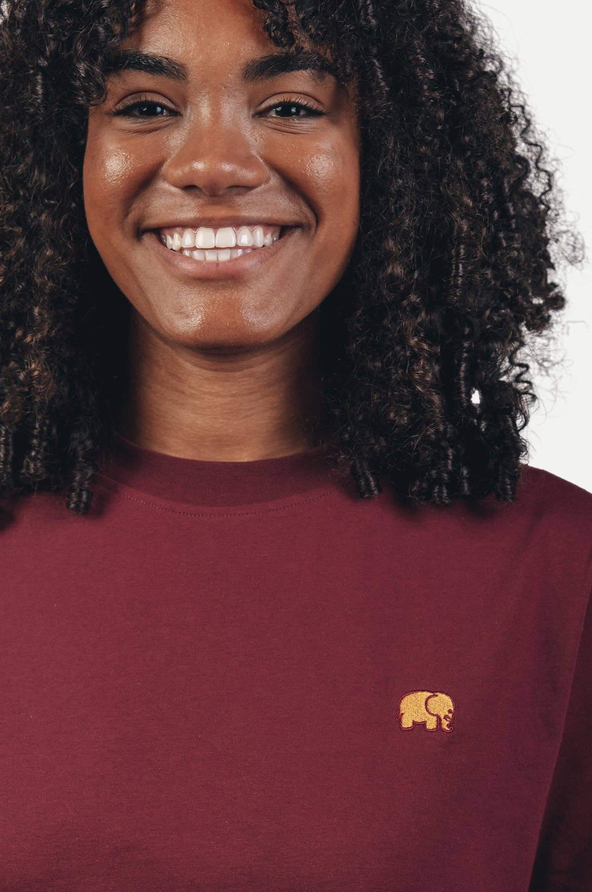 T-shirt donna in cotone biologico Essential Bordeaux