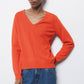 Maglione in maglia rasata con scollo a V