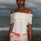 Top bustier off-shoulder a righe