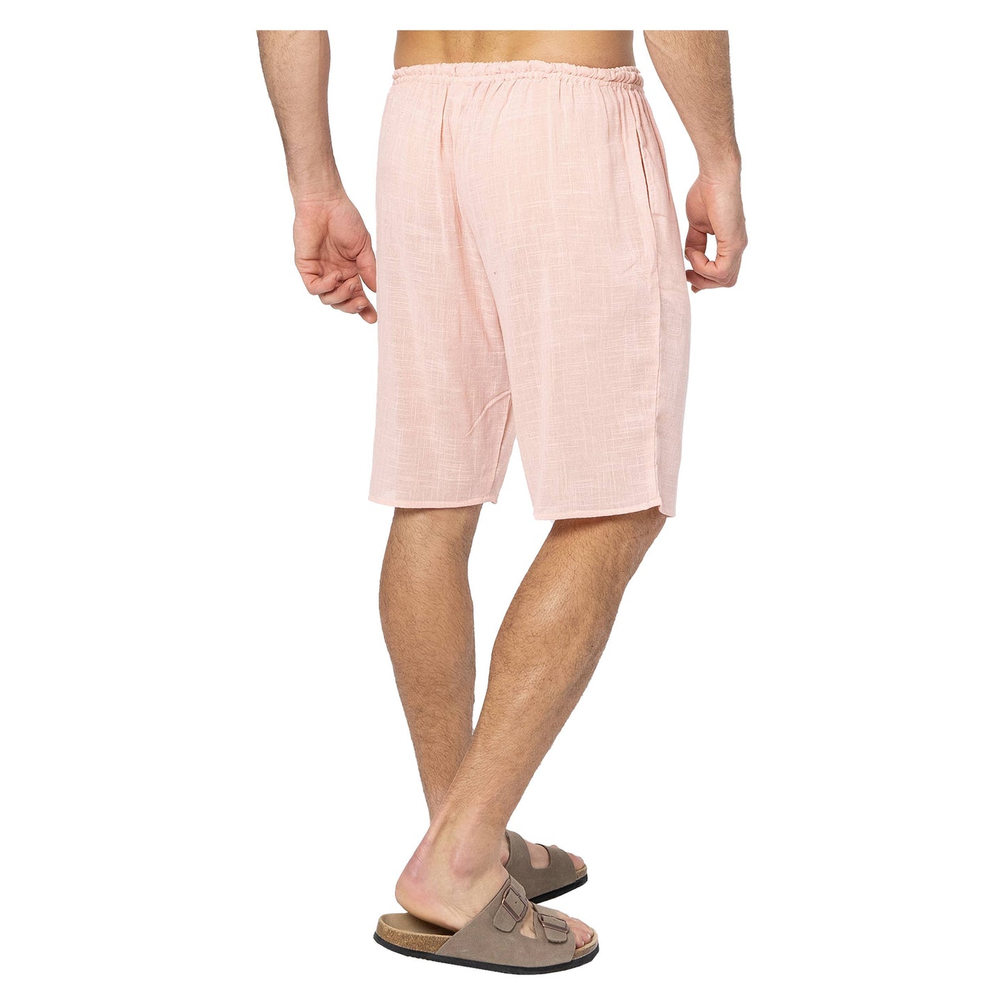 Pantaloncini estivi in cotone rosa con coulisse