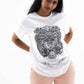 T-shirt Cosmic Tiger vintage con stampa tigre tattoo
