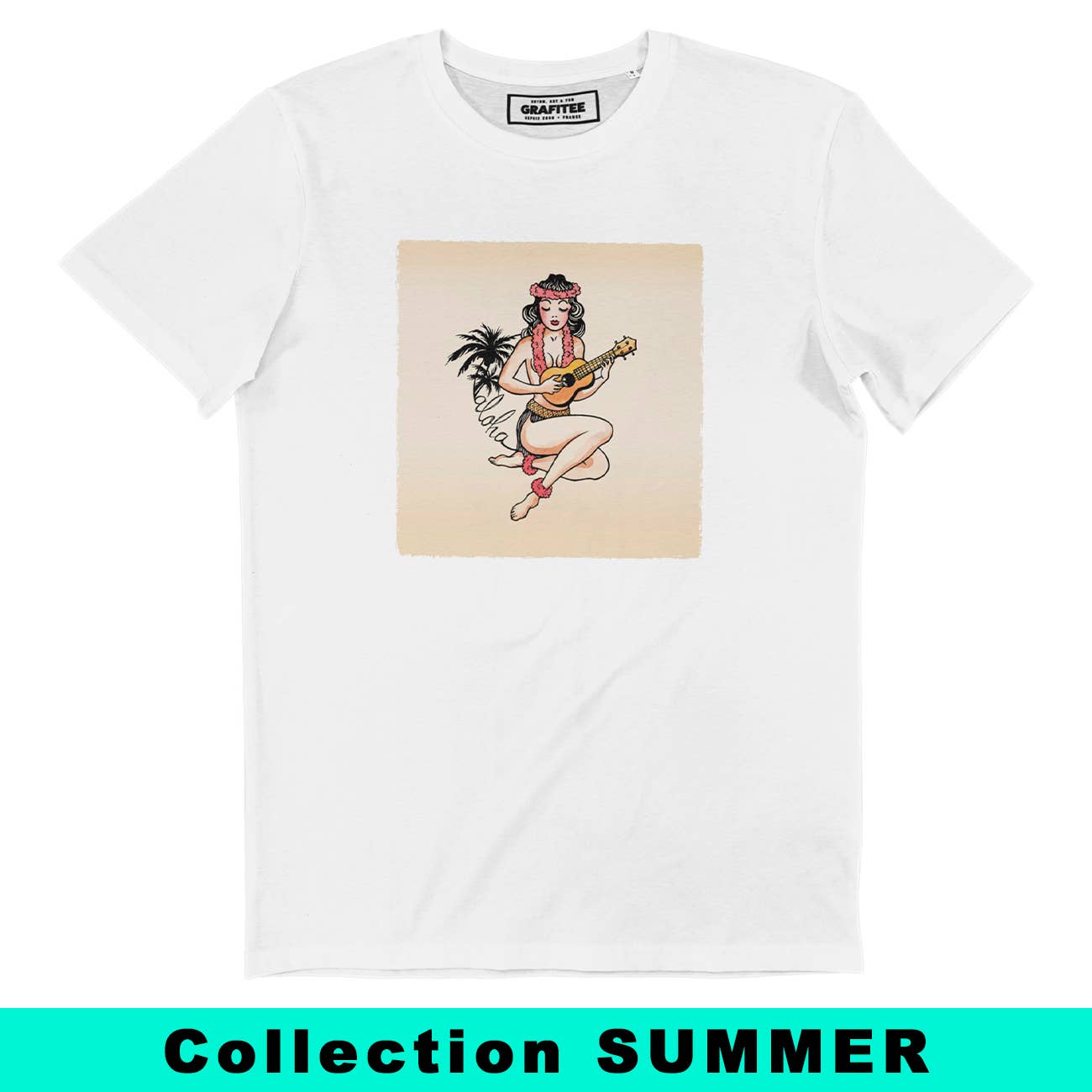 T-shirt vintage estiva Hawai Pin-up