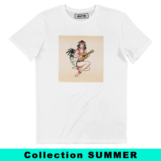 T-shirt vintage estiva Hawai Pin-up