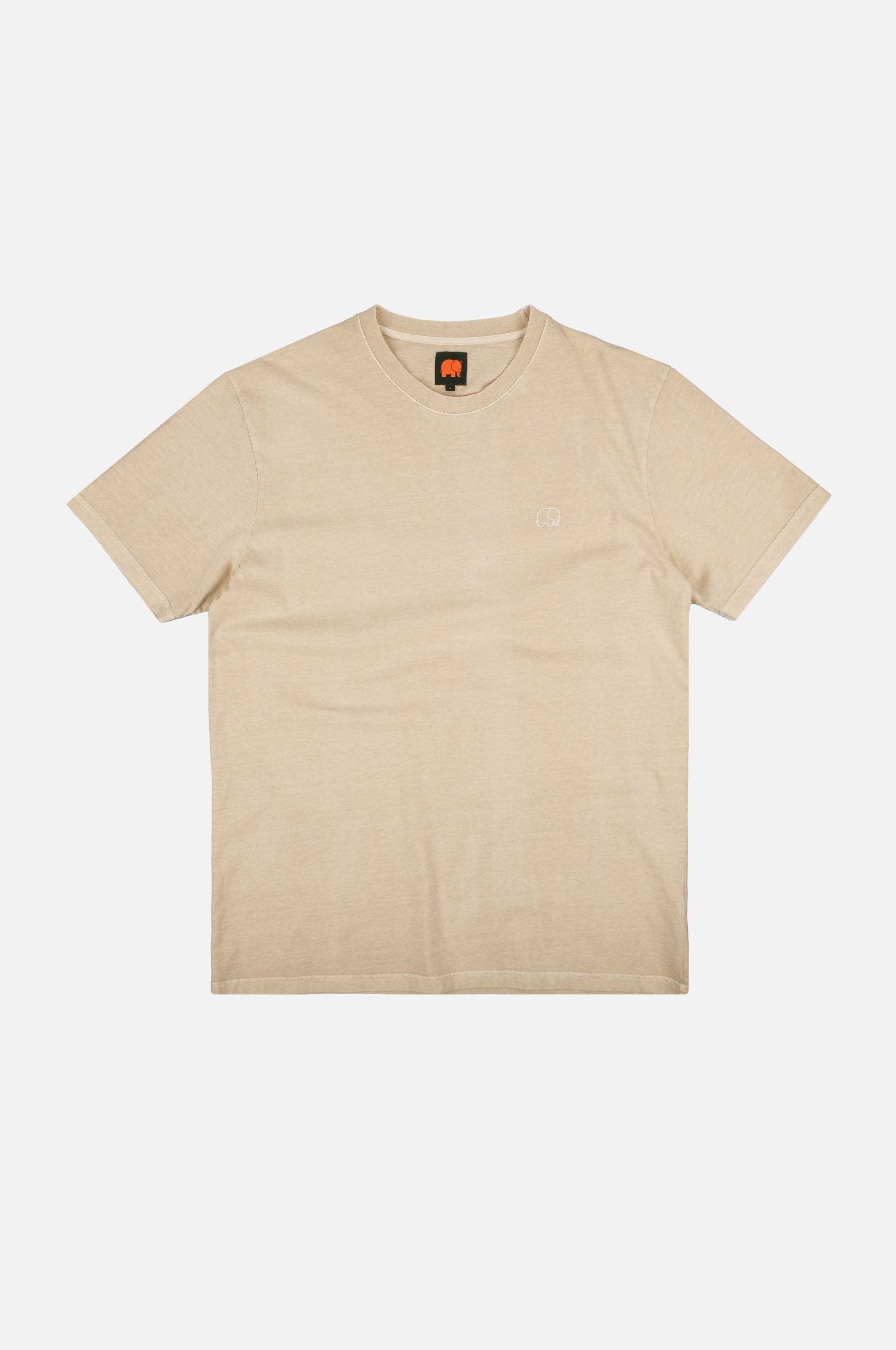 T-shirt uomo in cotone biologico tinta a pigmento con stampa albero