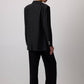 Blazer gessato nero con bottoni metallici