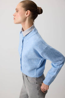 Cardigan corto in maglia con bottoni