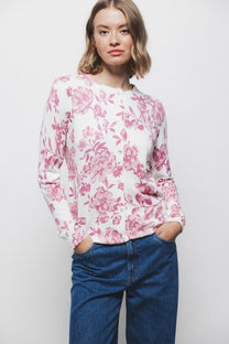 Cardigan in maglia con motivo floreale