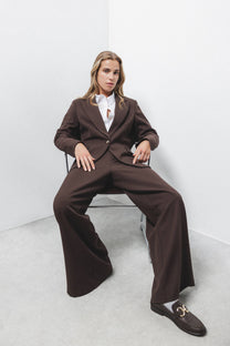 Pantaloni a gamba larga con zip laterale