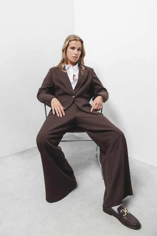 Pantaloni a gamba larga con zip laterale