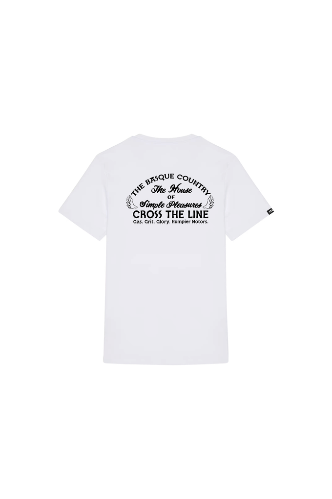 T-shirt Simple Pleasures bianca in cotone organico