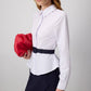 Camicia bianca in popeline con cintura