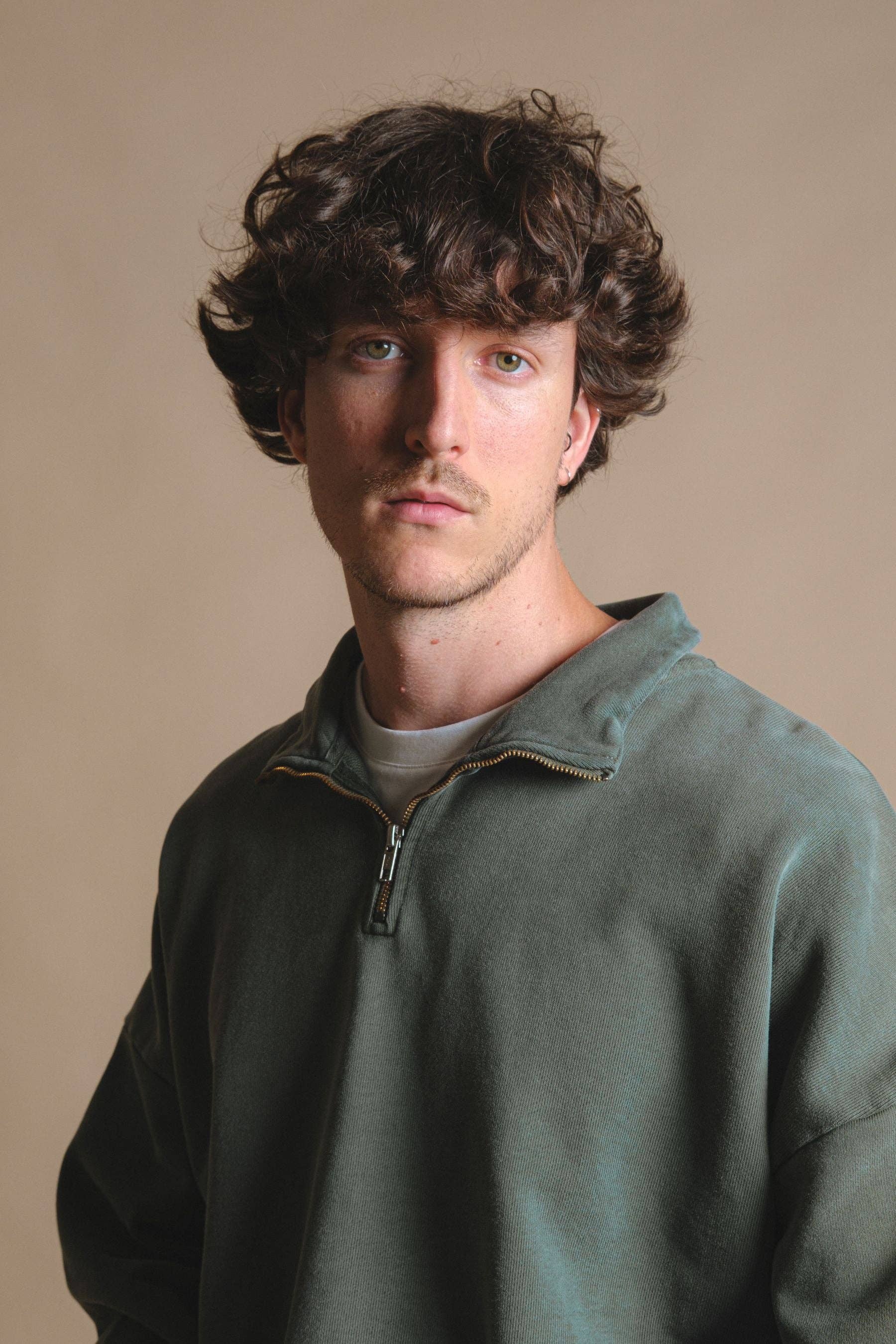 Maglione oversize super pesante con zip a un quarto verde Kombu