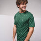 T-shirt basic in cotone con micro stampa e logo ricamato