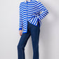 Cardigan lungo a righe con bottoni dorati