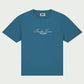 T-shirt donna oversize blu con ricamo Bendita Locura