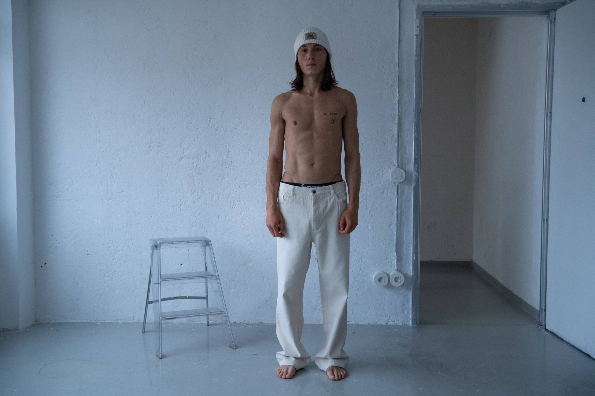 Jeans Heavy Memories off-white in cotone organico