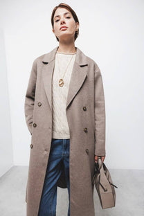Cappotto doppiopetto con cintura