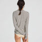Top a righe in lana Thyra grigio scuro