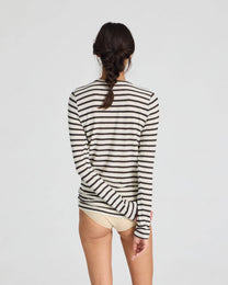 Top a righe in lana Thyra grigio scuro