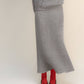 Gonna traforata in misto cashmere con maglia 3D