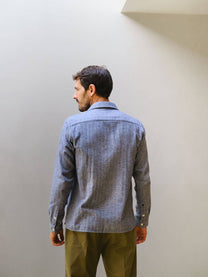 Camicia in flanella Neve blu navy