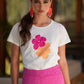 T-shirt in cotone con stampa floreale