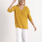 Maglione a coste con scollo a V