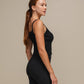 Top in maglia a coste con scollo a V