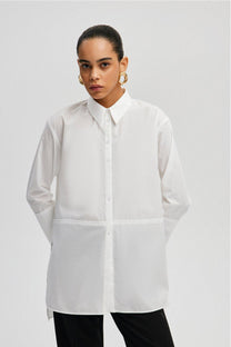 Tunica oversize in popeline con polsini ampi