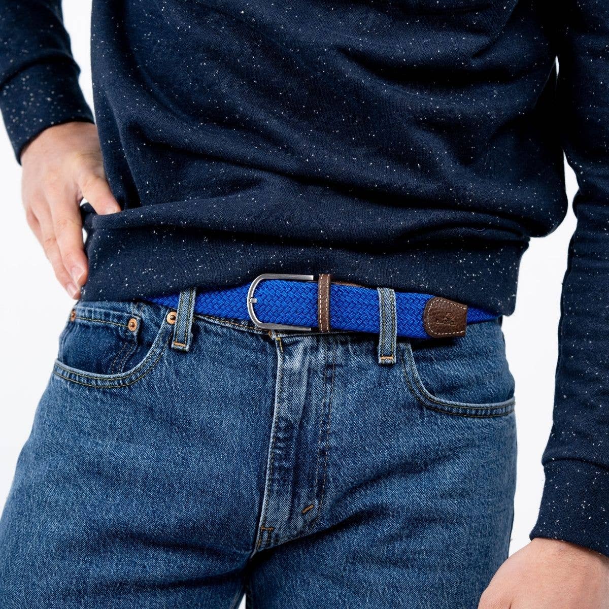 Cintura intrecciata elastica blu