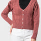 Cardigan in maglia a trecce con bottoni