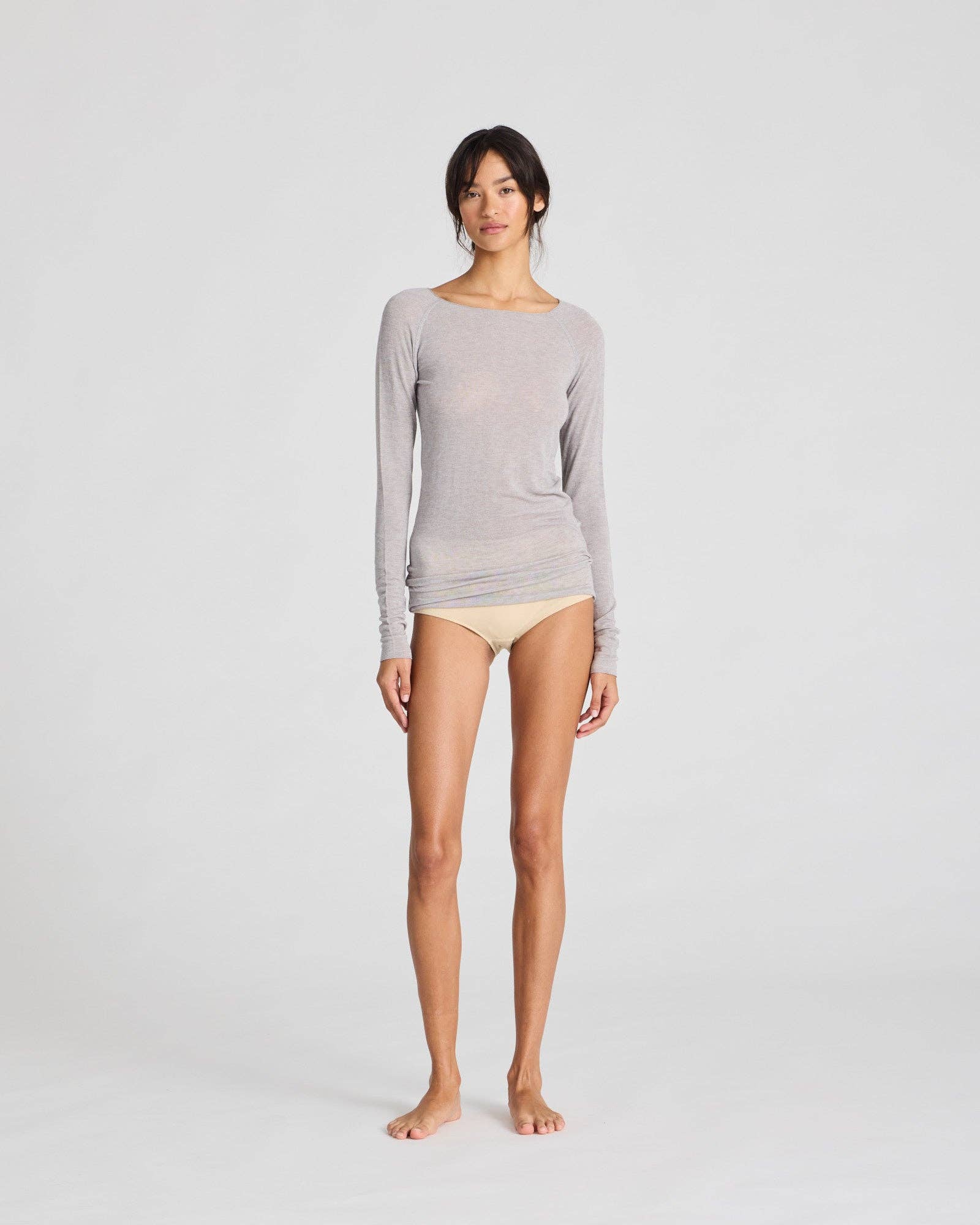 Maglia Amalie in lana grigio chiaro mélange