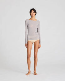 Maglia Amalie in lana grigio chiaro mélange