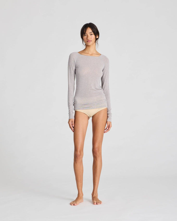 Maglia Amalie in lana grigio chiaro mélange