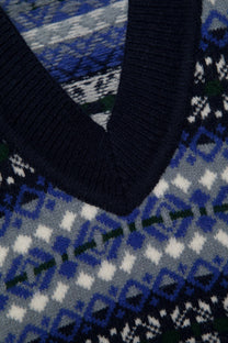 Gilet in maglia jacquard con motivo geometrico