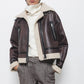 Cappotto double face in eco pelliccia con zip