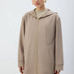 Giacca lunga con cappuccio e zip