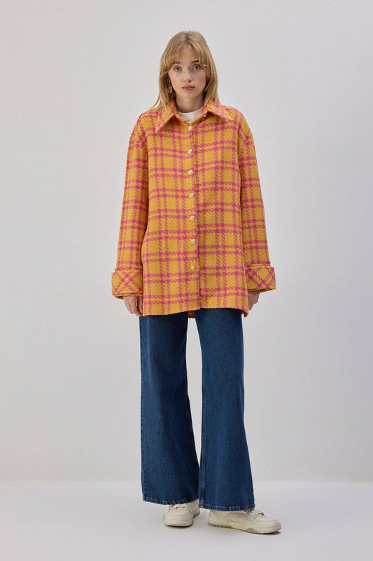 Camicia in tweed a quadri