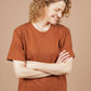 T-shirt squadrata in canapa biologica color Burnt Umber