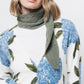 Cardigan jacquard floreale con bottoni