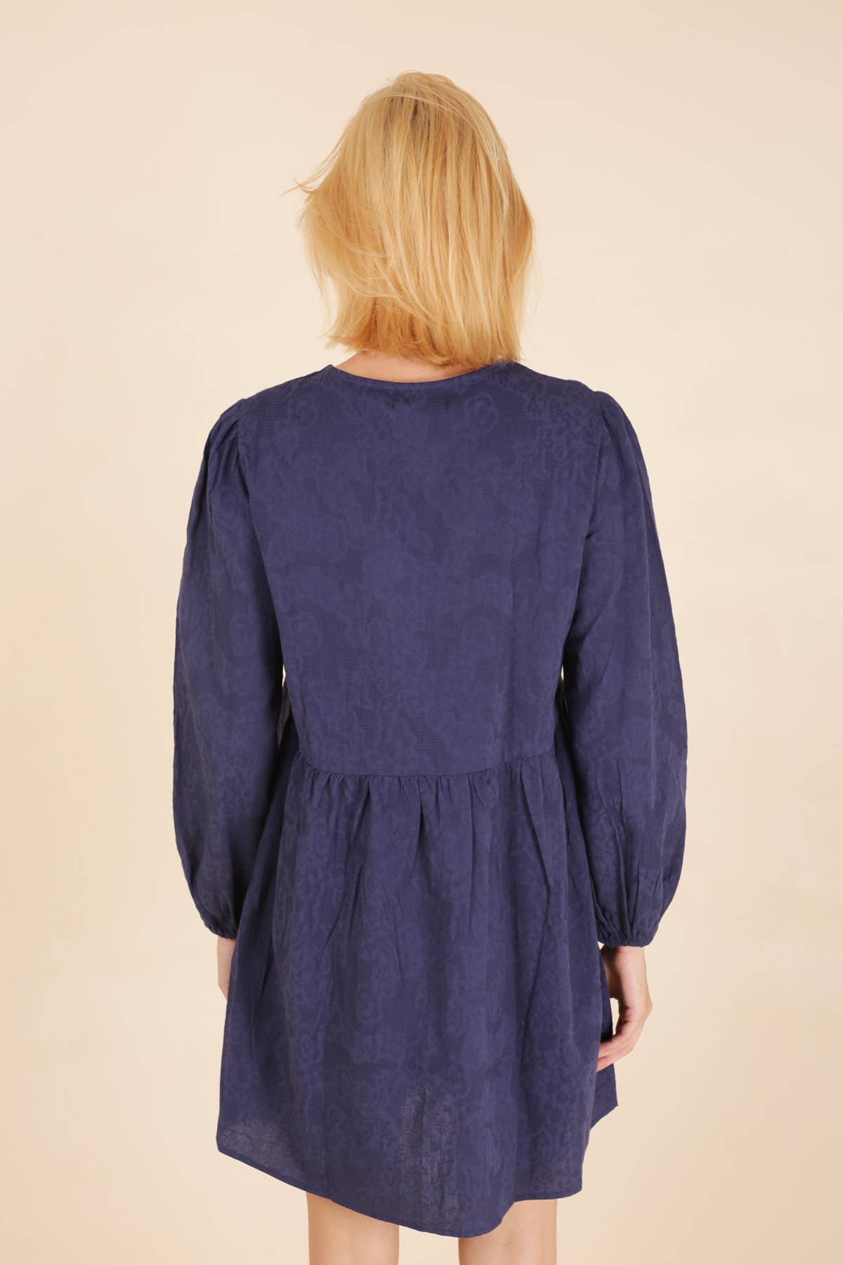 Abito corto Roni in cotone blu navy