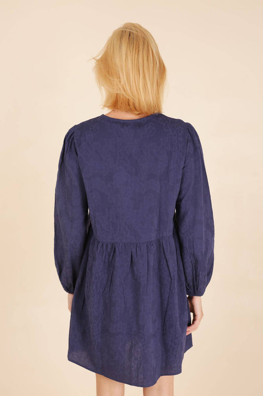 Abito corto Roni in cotone blu navy