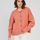 Cardigan in maglia rosa oversize con bottoni