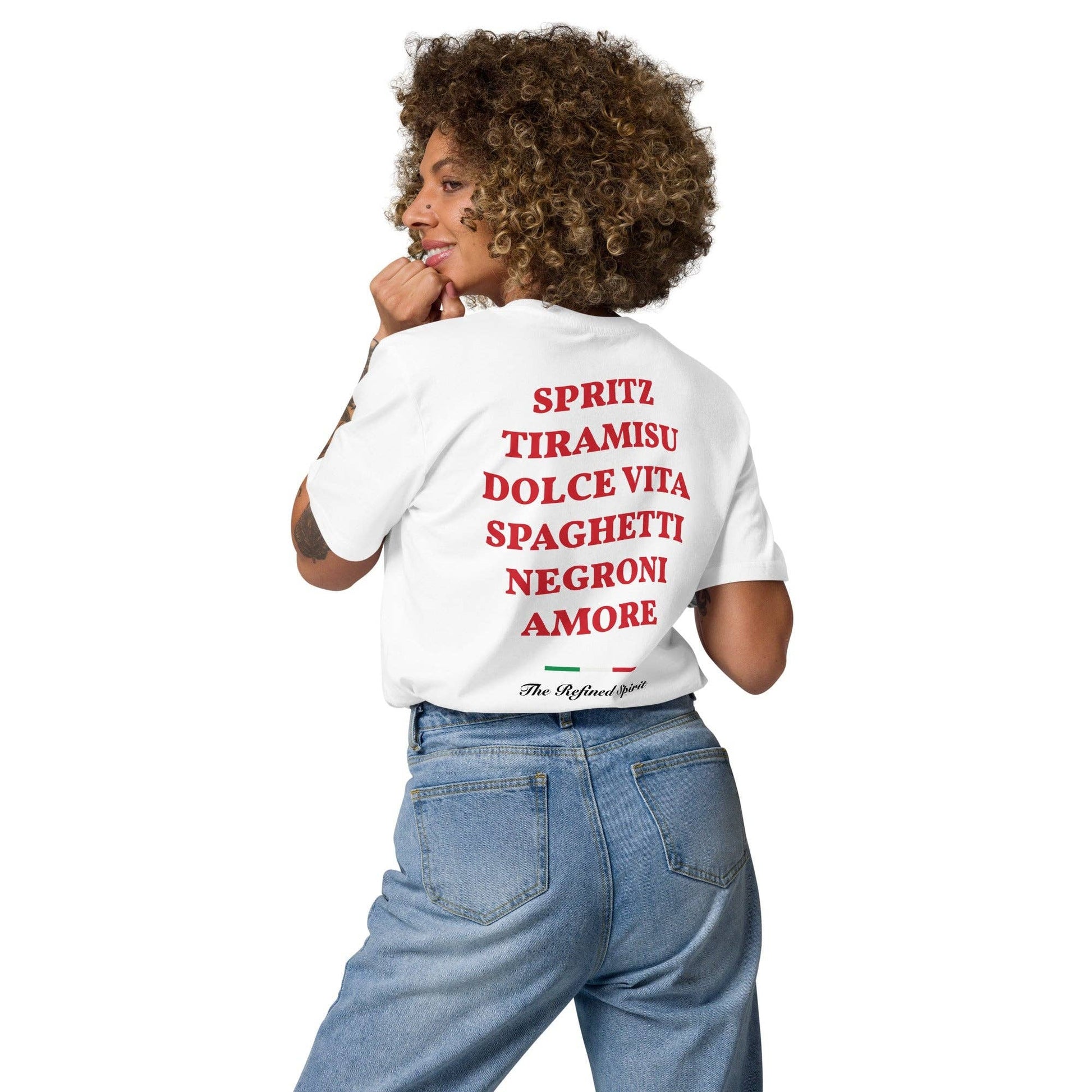 T-shirt unisex in cotone biologico con stampa Spritz e Dolce Vita