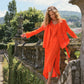 Blazer in lino con cintura da donna
