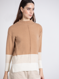 Maglia Nervo bicolore in lana e cashmere